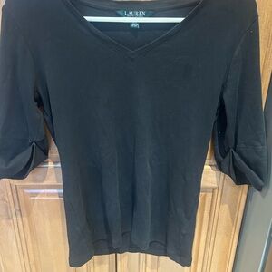 Ralph Lauren Black  V-Neck Top